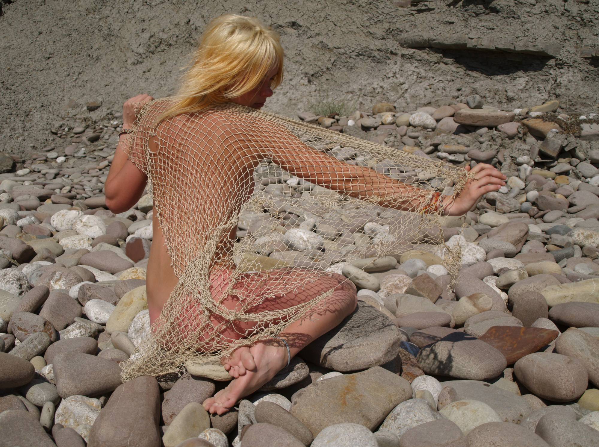 Pure Naturism Pics Blonde Beach Rock Beauty - 1